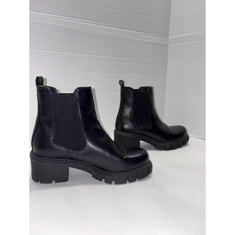 Madden Girl Womens Tianna Black Chelsea Boots Shoes 8.5 Medium